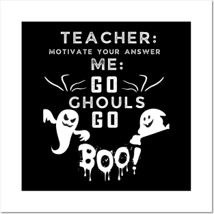 teacher happy halloween  student ghost funny shirt Posters and Art